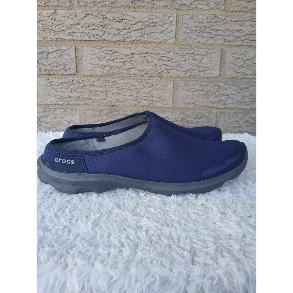 Crocs Women's Navy Blue Duet Busy Day Slip-on Mules Sz 8